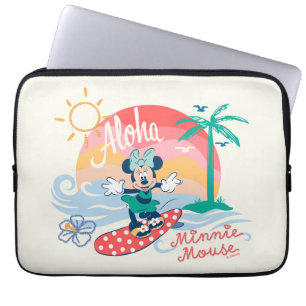 Housse Pour Ordinateur Portable Aloha Minnie Mouse Surf Tropical