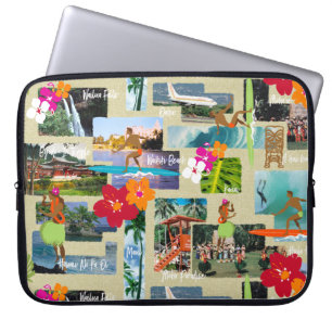 Housse Pour Ordinateur Portable Aloha Paradise Hawaiian Vintage Carte postale Wets