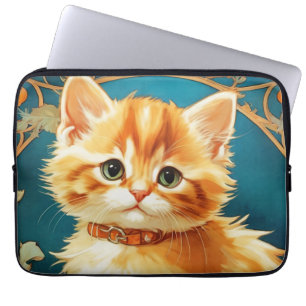 Housse Pour Ordinateur Portable Alphonse Mucha Art Nouveau Chat