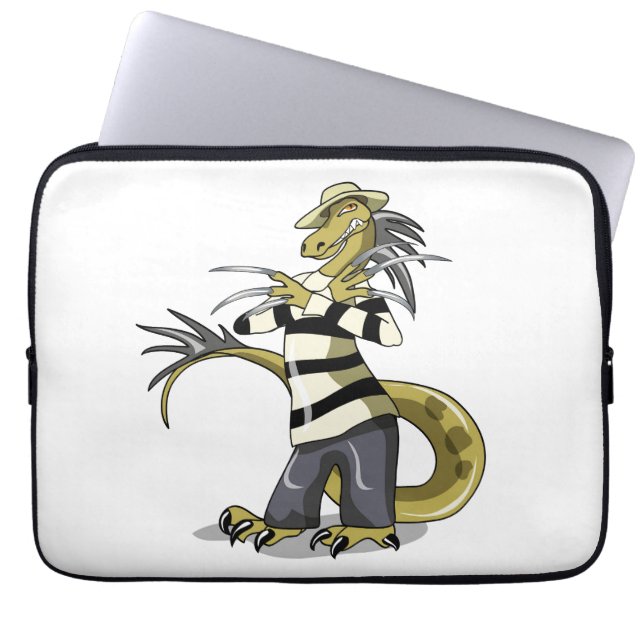 Housse Pour Ordinateur Portable Amargasaurus Pose Comme Freddy Krueger. (Devant)