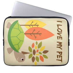 Housse Pour Ordinateur Portable Amateur De Tortue J'Aime Ma Tortue