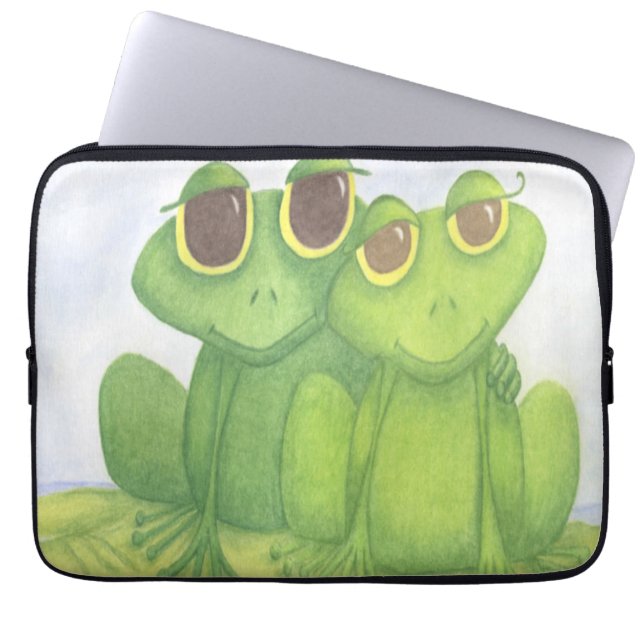 Housse Pour Ordinateur Portable Amateurs adorables de grenouilles (Devant)