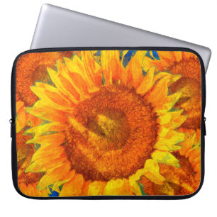 Housse Pour Ordinateur Portable Aménagement tournesol. Imitation style Van Gogh. 