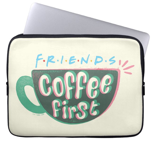Housse Pour Ordinateur Portable AMIS™ | Café d'abord (Devant)