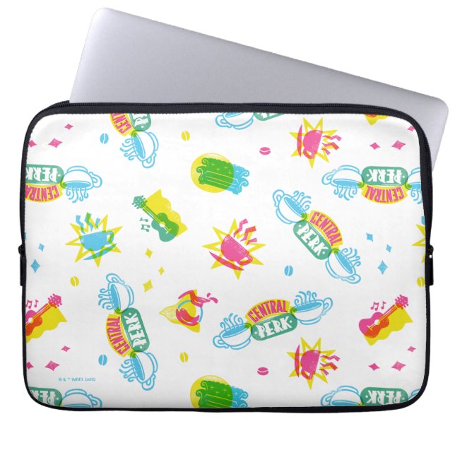 Housse Pour Ordinateur Portable AMIS™ | Central Perk Neon Motif (Devant)