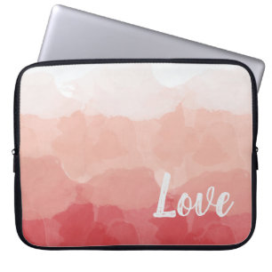 Housse Pour Ordinateur Portable Amour à l'aquarelle rose