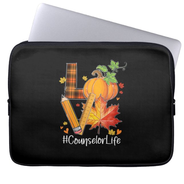 Housse Pour Ordinateur Portable Amour Conseiller Vie Feuilles Automne Saison Autom (Devant)