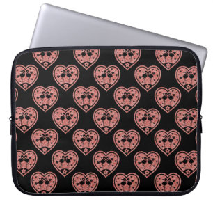 Housse Pour Ordinateur Portable Amour texturisé de Flamant rose de coeur