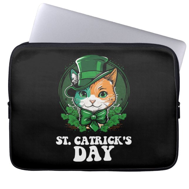 Housse Pour Ordinateur Portable Amoureux de les chats de la Saint-Patrick (Devant)