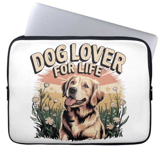 Housse Pour Ordinateur Portable "Amoureux des chiens Pour La Vie" (Devant)