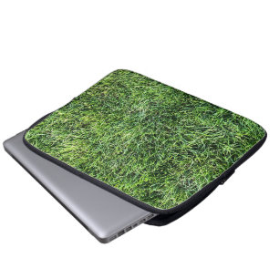 Housse Pour Ordinateur Portable Amusante herbe verte vraie texture photo motif pla