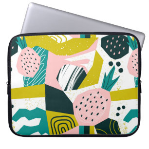 Housse Pour Ordinateur Portable Ananas dessinés à la main et diverses formes, tach