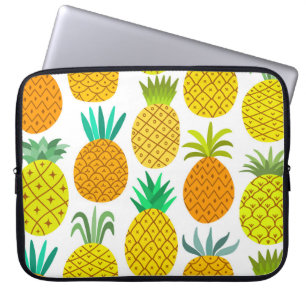 Housse Pour Ordinateur Portable Ananas Isolé : Motif Vintage sans joint.