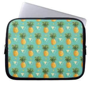 Housse Pour Ordinateur Portable Ananas lumineux sur le motif géométrique