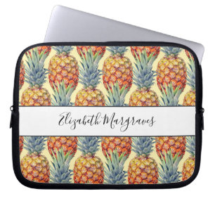 Housse Pour Ordinateur Portable Ananas tropical de Monogramme