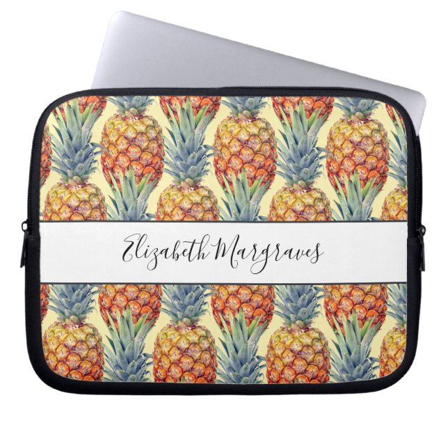 Housse Pour Ordinateur Portable Ananas tropique Monogramme (Devant)