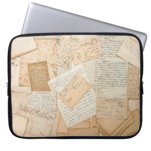 Housse Pour Ordinateur Portable Anciennes lettres, manuscrits, cartes postales vin