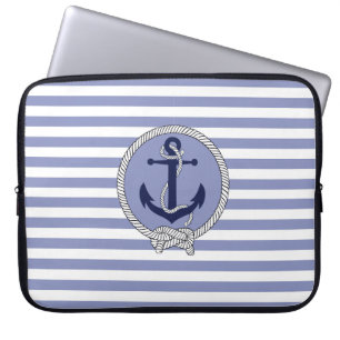 Housse Pour Ordinateur Portable Ancrage nautique/noeud/bandes du marin nautique