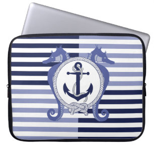 Housse Pour Ordinateur Portable Ancrage nautique/Seahorse/noeud/rayures