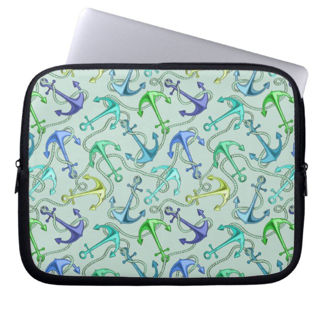 Housse Pour Ordinateur Portable Ancres flottantes et motif de corde (Devant)