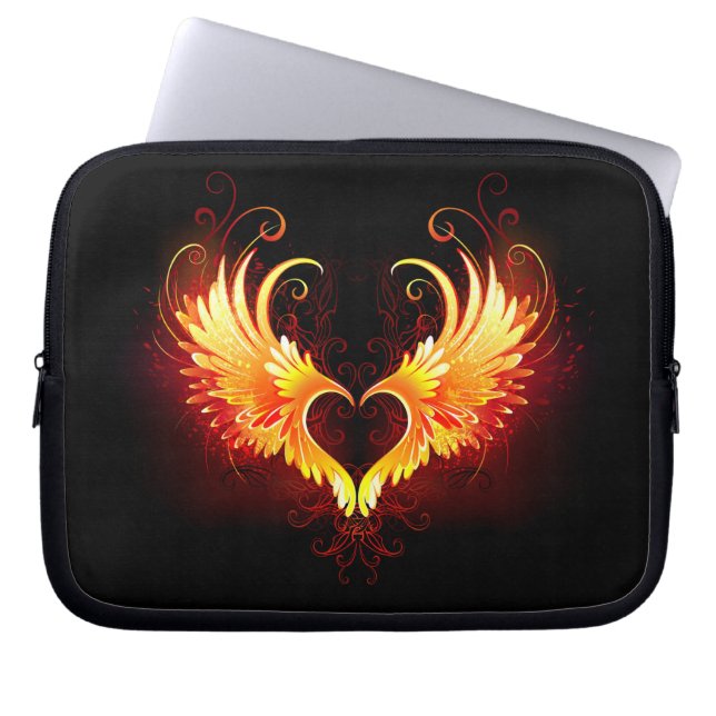 Housse Pour Ordinateur Portable Angel Fire Heart with Wings (Devant)