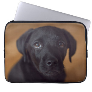 Housse Pour Ordinateur Portable Animaux de bébés cutest   Black Labrador Puppy