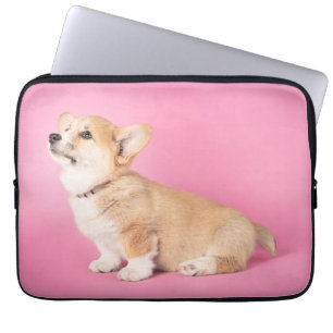 Housse Pour Ordinateur Portable Animaux de bébés cutest Corgi rose Chiot