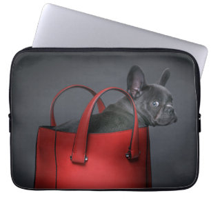 Housse Pour Ordinateur Portable Animaux de bébés cutest French Bulldog Red Hand