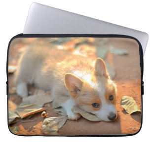 Housse Pour Ordinateur Portable Animaux de bébés cutest   Shy Corgi