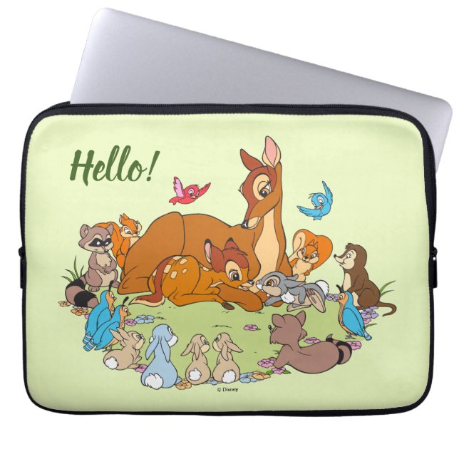 Housse Pour Ordinateur Portable Animaux forestiers Salutation Prince Bambi (Devant)