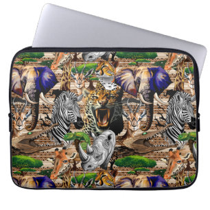 Housse Pour Ordinateur Portable Animaux sauvages de la Savane africaine