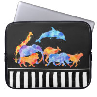 Animaux sauvages qui courent ensemble aquarelle co