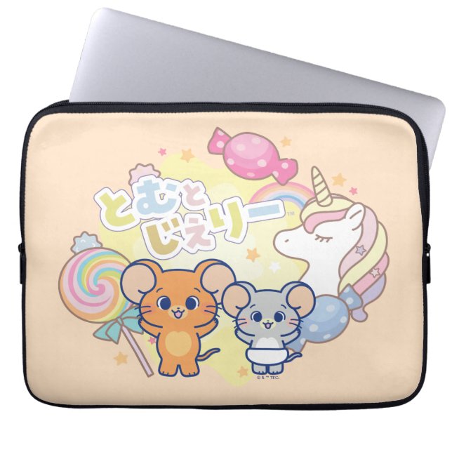 Housse Pour Ordinateur Portable Anime Magique Candyland avec Jerry et Tuffy (Devant)