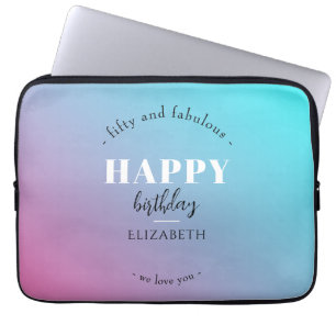 Housse Pour Ordinateur Portable Anniversaire Design minimaliste aux couleurs paste
