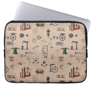 Housse Pour Ordinateur Portable Antique Ingénierie Mécanique Motif scientifique