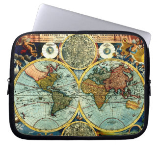 Housse Pour Ordinateur Portable Antique Monde Carte Art Portable Sleeve