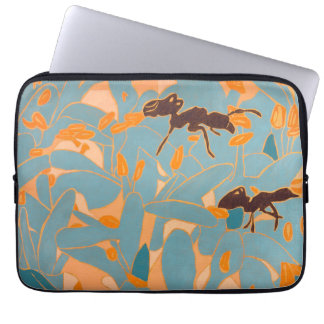 Housse Pour Ordinateur Portable Ants with Blue flowers Autralian Flora