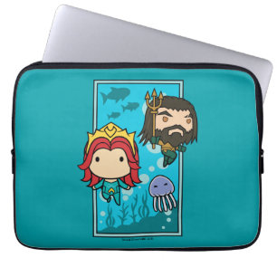 Housse Pour Ordinateur Portable Aquaman Chibi Mera & Aquaman Graphisme sous-mari