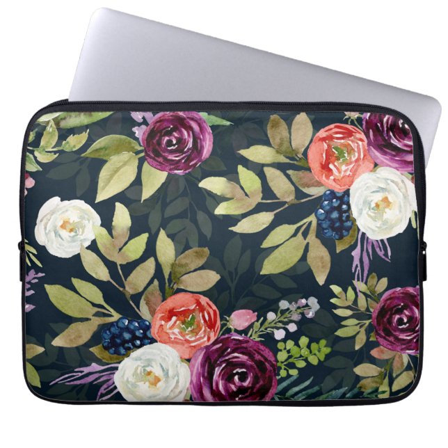 Housse Pour Ordinateur Portable Aquarelle Automne Rose Motif Portable (Devant)