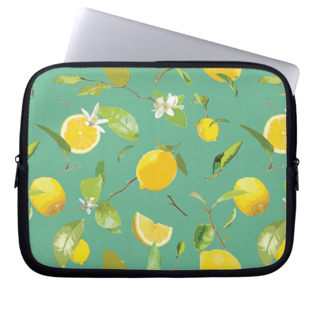 Housse Pour Ordinateur Portable Aquarelle Citron & Feuilles 8 (Devant)