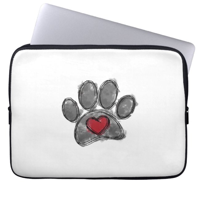 Housse Pour Ordinateur Portable Aquarelle de dessin Amoureux des chiens (Devant)