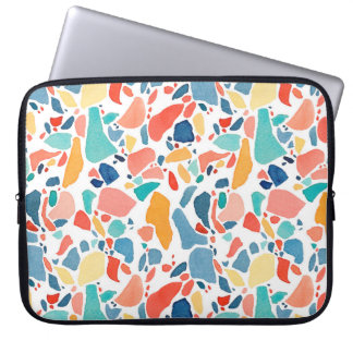 Housse Pour Ordinateur Portable Aquarelle de Terrazzo : Motif coloré sans couture.
