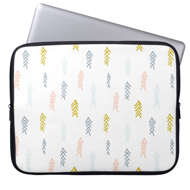 Housse Pour Ordinateur Portable Aquarelle douce Chevron Motif (Devant)