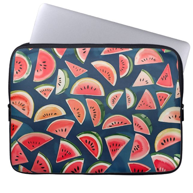 Housse Pour Ordinateur Portable Aquarelle été Watermelon Slices Patten (Devant)