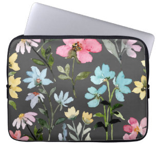 Housse Pour Ordinateur Portable Aquarelle Fleur Coloré Vintage      