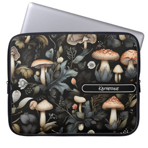 Housse Pour Ordinateur Portable Aquarelle Forêt Verdure Champignons Automne