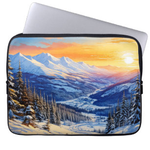 Housse Pour Ordinateur Portable aquarelle hiver matinale manches d'ordinateur port