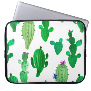Housse Pour Ordinateur Portable Aquarelle illustration de cactus du désert à encre