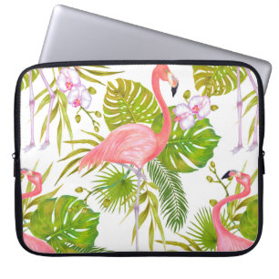 Housse Pour Ordinateur Portable Aquarelle illustration de flamant rose bi