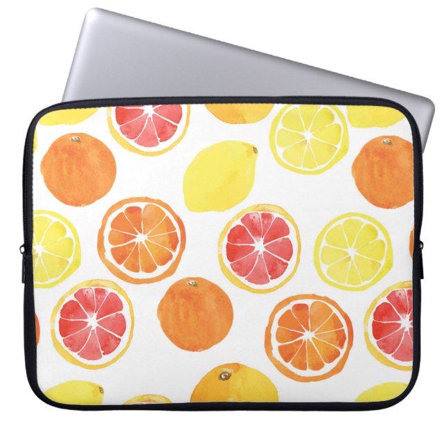 Housse Pour Ordinateur Portable Aquarelle Motif de fruits d'agrumes (Devant)